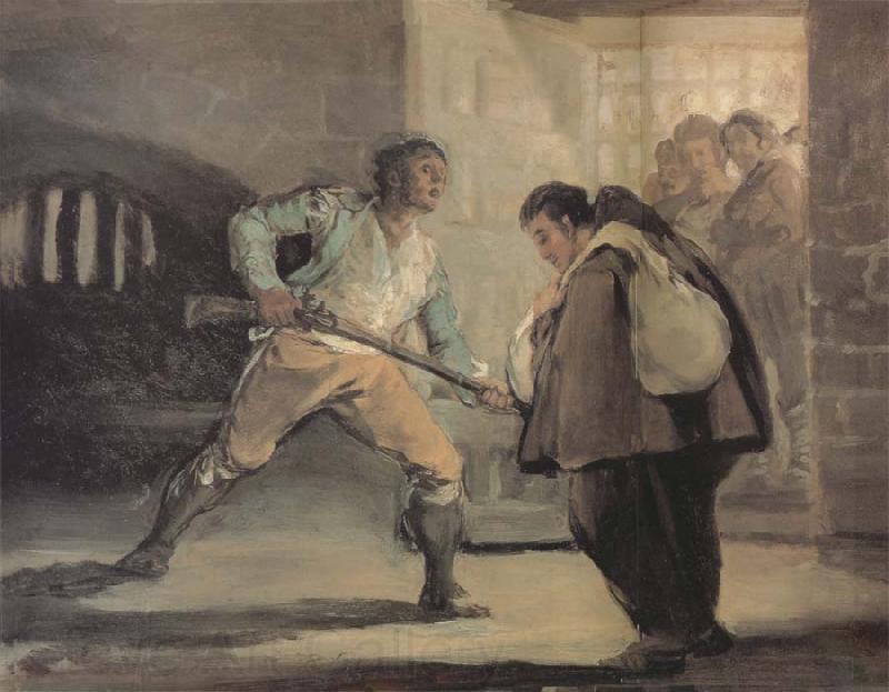 Francisco Goya El Maragato points a gun on Friar Pedro
